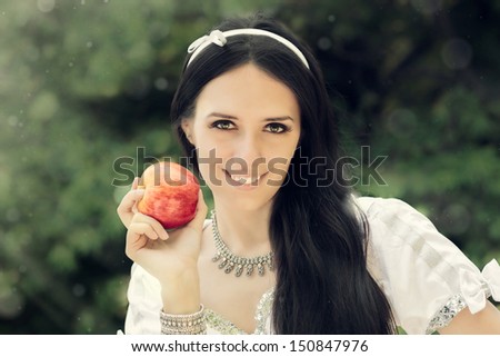 Snow White princess with the famous red apple.