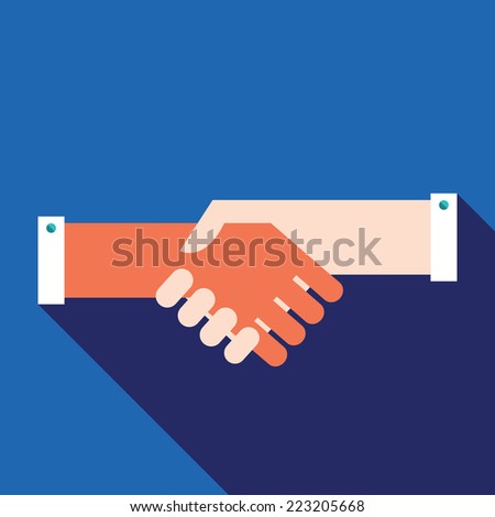 Handshake. Partnership, successful business concept. Vector illustration