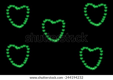green Heart bokeh background, Love concept,abstract background