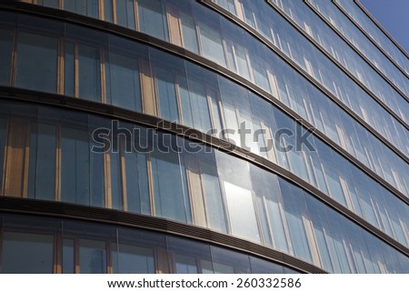 Abstract facade lines and glass reflection on modern building,abstract background