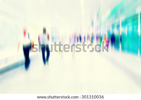 Busy crowd of people walking in metro station, Business People Walking on the Street, blurred motion