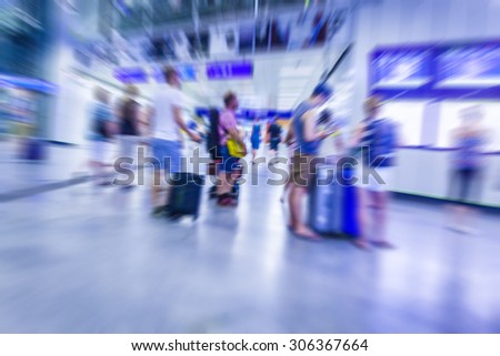 people on train station,motion blur