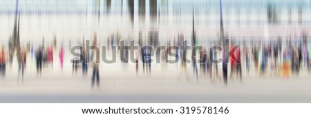 Business People and tourists rush hour walking in the busy street in the city  Commuting City Concept