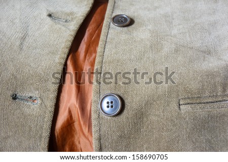 old pattern shirt brown velvet and circle two button