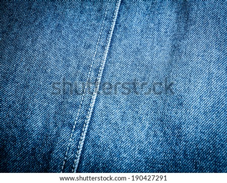 blue color tone jean and white thread detail pattern surface
