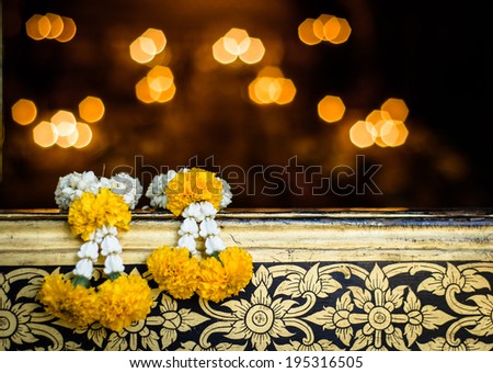 Beautiful Flower Garland with Fresh Flower in Thai Tradition Style