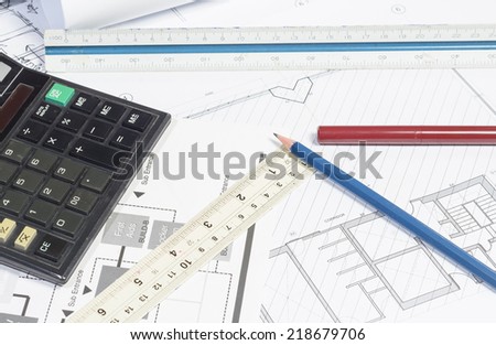 interior work plan with office object for business concepts