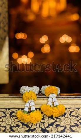 Flower Garland with Fresh Flower in Thai Tradition Style