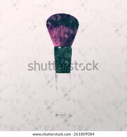 abstract watercolor pattern effect of Make-up Brushes