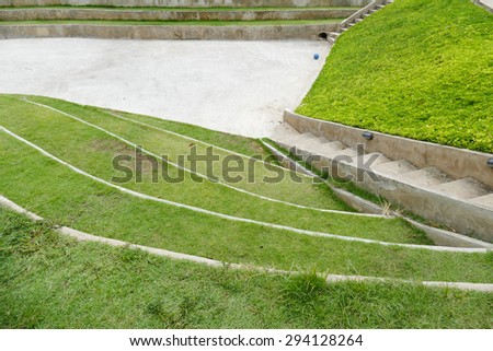 tiered seat of the amphitheater and outdoor stage