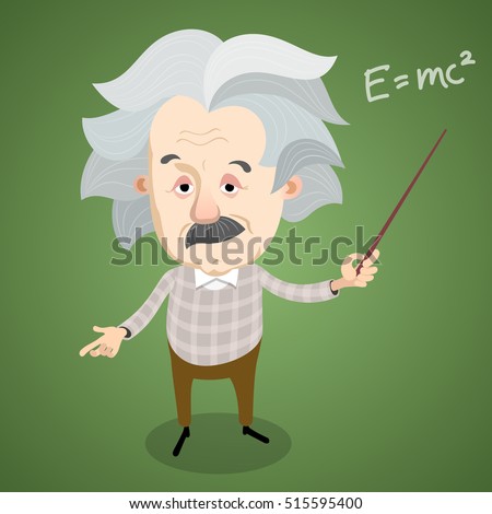 Vector illustration - Cartoon caricature portrait of Albert Einstein