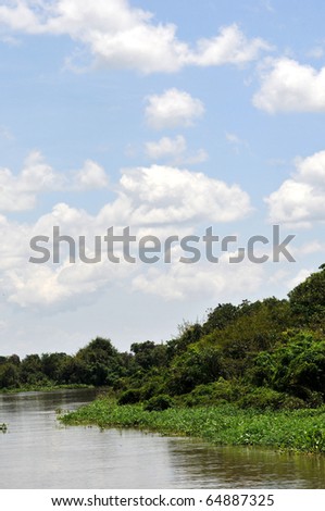 landscape at lake tonle sap cambodia.itÂ´s a biosphere reserve in cambodia.