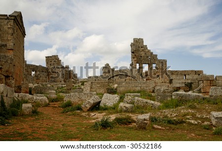 Serjilla, Syria. Ruins of an old city. III century BC. The City of the damned.