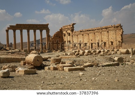 Palmira, Syria. Ruins of an old city. II thousand years BC. The Pearl of Syria. The city is constructed by the Roman empire.