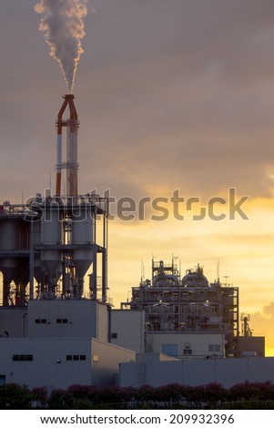 Oil refinery at twilight Industrial Estate Rayong Thailand