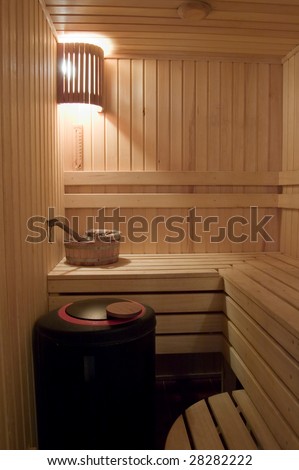 Interior of a sauna . Advantage for health.