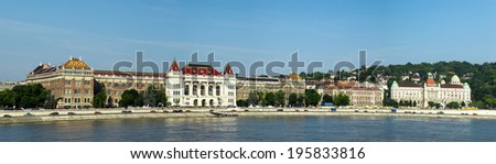 BUDAPEST, HUNGARY - JUNE 8, 2012 :View of swimming baths Gelert . The bathing complex settles down in the beautiful building built in style secession in 1918.