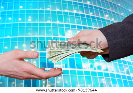 Transfer of cashes from hands in hands