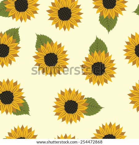 vector pattern with flowers sunflower