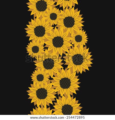 vector pattern with flowers sunflower