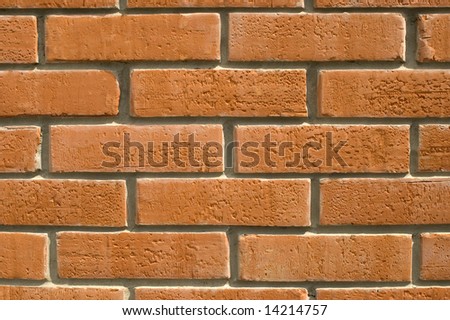 Wall  laid out by red bricks.