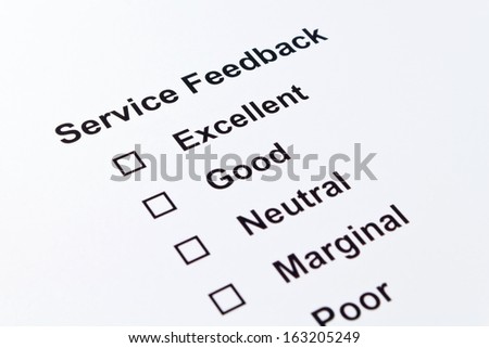 service feedback isolated over white background