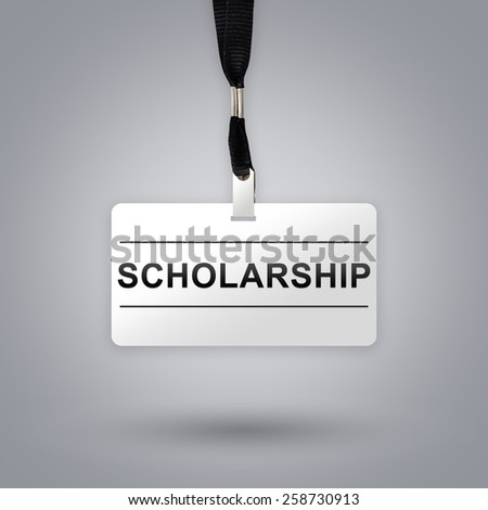 scholarship on badge with grey radial gradient background