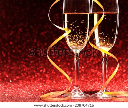 Pair glass of champagne studio shot valentine day concept Pair glass of champagne studio shot valentine day concept