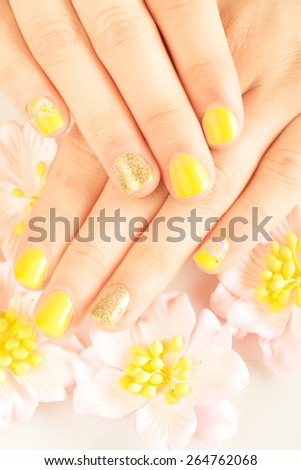 Beautiful woman\'s nails with beautiful manicure. studio shot