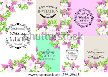 Romantic invitation. Delicate invitation card of beautiful flowers. Easy to edit. Perfect for invitations or announcements.