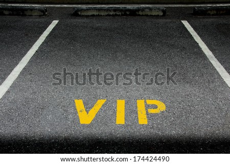 Vip Service Symbol With A First Class Reserved Parking With A Blank Area For Text.