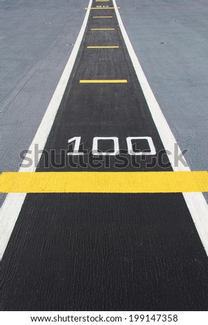 Small runway on the deck of new carrier.
