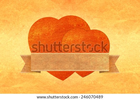 paper heart concept label