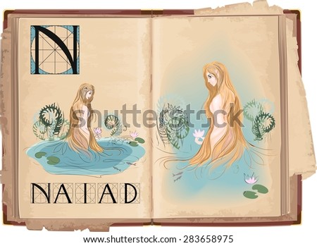 letter N with Naiad