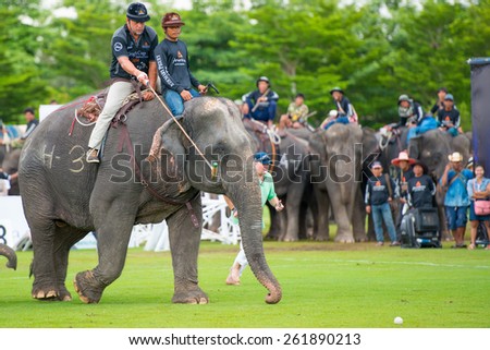 Kings Cup Elephant Polo 2014 Bangkok at VR sports club. Unidentified polo players