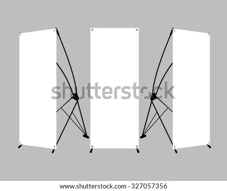 Set Of Blank X-Stand Banners Display Template Isolated On 