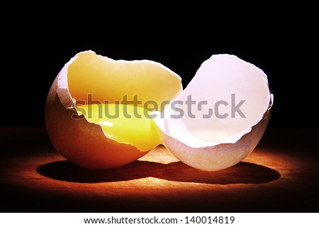Break up egg life food table.