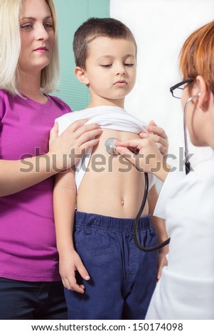 Mother and son at the doctor