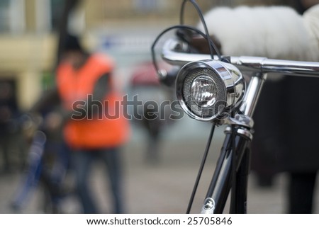 Old Dutch bike lamp closeup