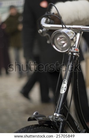 Old Dutch bike lamp closeup