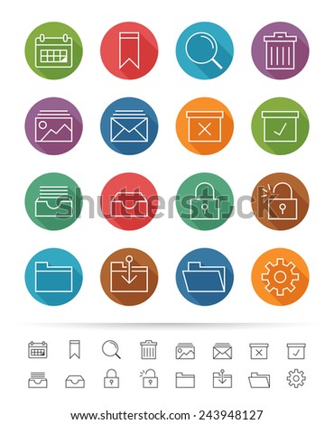 Simple line style : Business & Office icons set