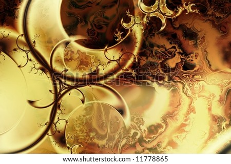 Abstract lunar cycle on abstract oil painting background drawing in fractal art