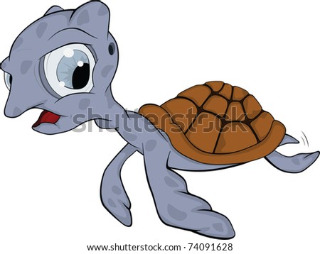 Lazy Cartoon Turtle