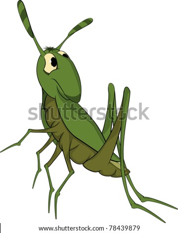 Green Grasshopper. Cartoon Stock Vector Illustration 78439879