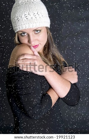 Winter Girl  with snow flake