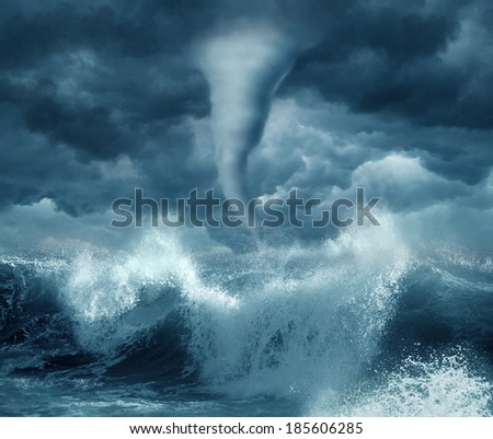 Hurricane in the ocean