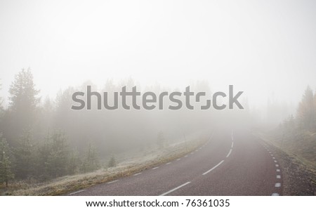 Extremely foggy road