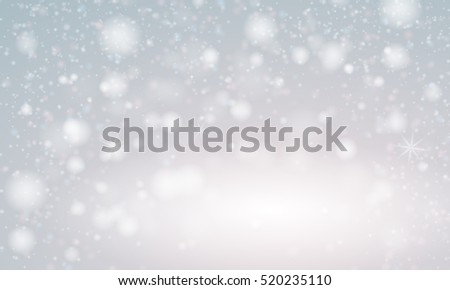 New year banner with snow and stars. Christmas card for party, holiday design, decor. Vector illustration.