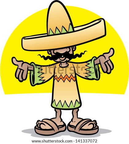 Mexican Cartoon Character Stock Vector Illustration 141337072