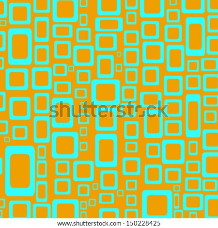 orange turquoise background colored square with a hole